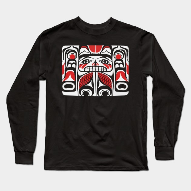 Pacific Northwest Native American Blanket Box Design Long Sleeve T-Shirt by UsuallyUnusual